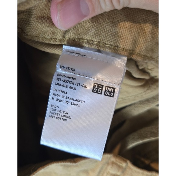 Uniqlo Double Knee Painter Pants Mens M 32x30 Brown Utility Workwear Stretch - Picture 3 of 11